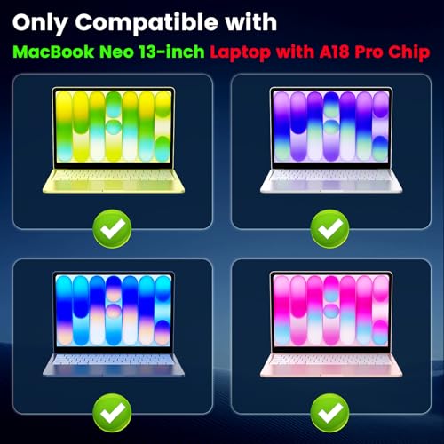 Samlior 2 Stück Schutzfolie für MacBook Neo 13\ 2026, 9H Härte Panzer Schutz Glas für Neo 13\, Kratzfest, HD Displayschutzfolie
