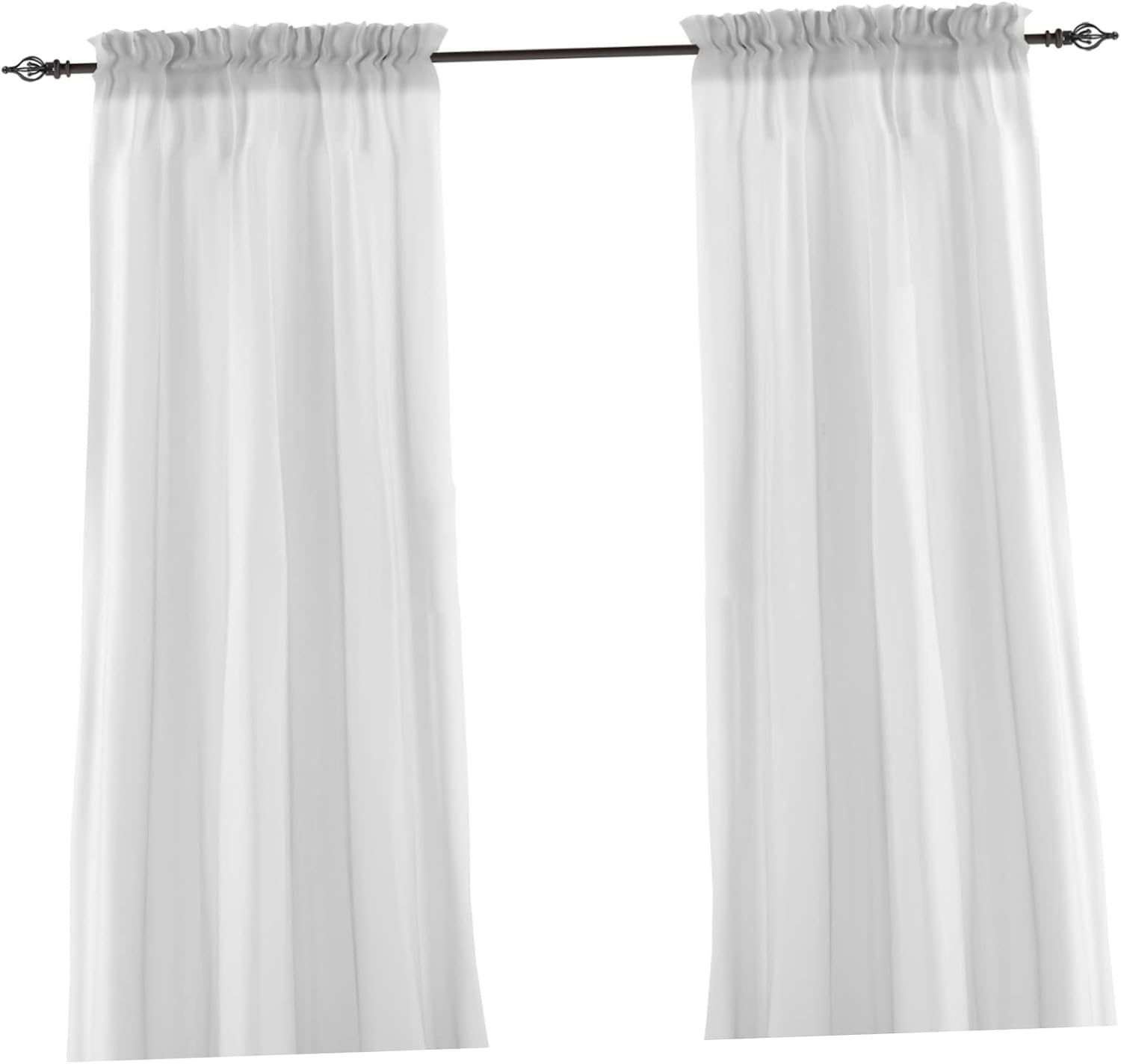 PRETYZOOM 2pcs Elegant Iron Decorative Head Plugs for Double Rods Curtain Pole Home Decor