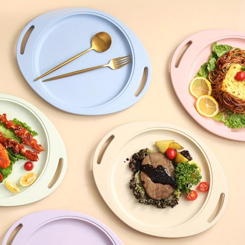 Image of Lightweight & Unbreakable Deep Dinner Plates for Pasta, Noodles, Dinner, Camping Dish, Cereal, Fruits, Snacks, Salads, Wedding Dishwasher & Microwave Safe Dinnerware (34cm, Beige, Set of 3)
