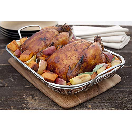 Charcoal Companion Stainless Wire Mesh Roasting Pan, 14.75 by 11-Inch