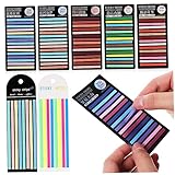 SHOWERORO Highlighter Strips 8 Packs Fluorescent Sticky Tape Book Tabs for Annotating Books Removable Page Markers for Office and School Use