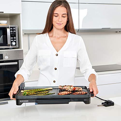 Plancha Grill Black+Decker BXGD2200E - 2200W, antiadherente, fácil limpieza