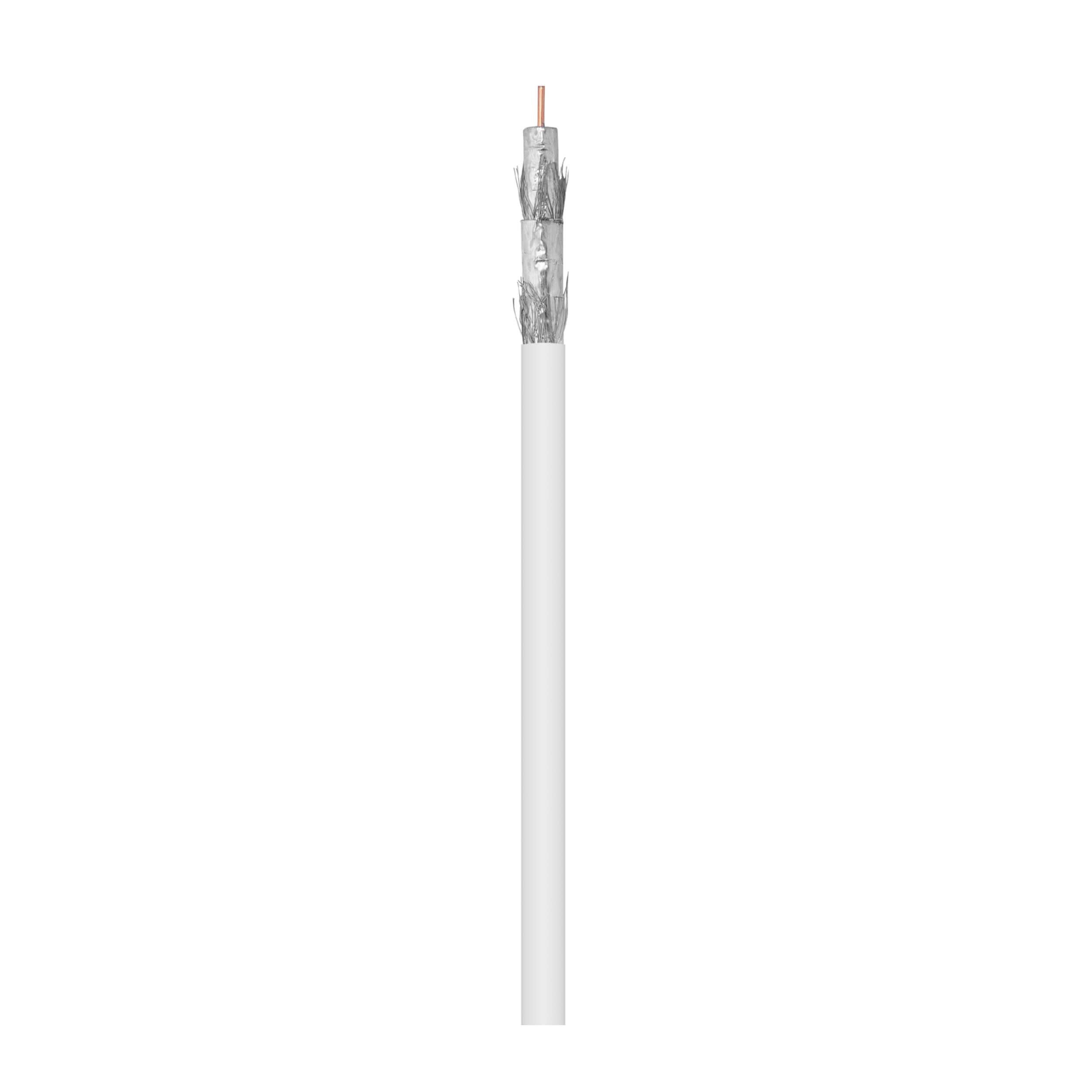 TechniSat Cable coaxial SAT básico de 100 m – 110 dB, blindaje 4 vías, 5 – 3000 MHz, revestimiento de PVC, conductor interno de acero/cobre, cable de antena premium en rollo, para satélite, DVB-S2