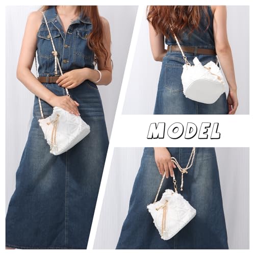 Image of GOKTOW Small Denim Bucket Bag for Women, Jean Purse Crossbody Bags Denim Tote Handbag