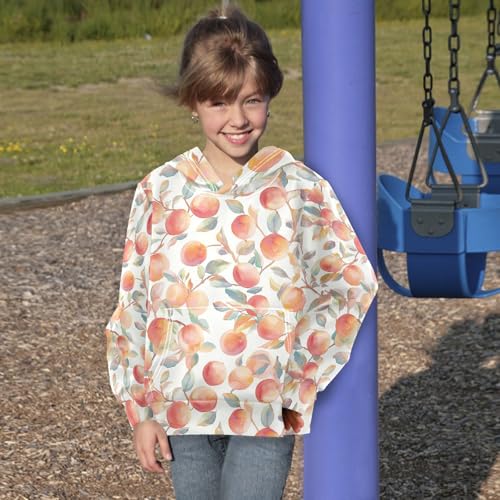 KLL Watercolor Peaches Toddlers and Boys' Sweatshirt Casual Pullover Hoodie with Kangaroo Pocket4