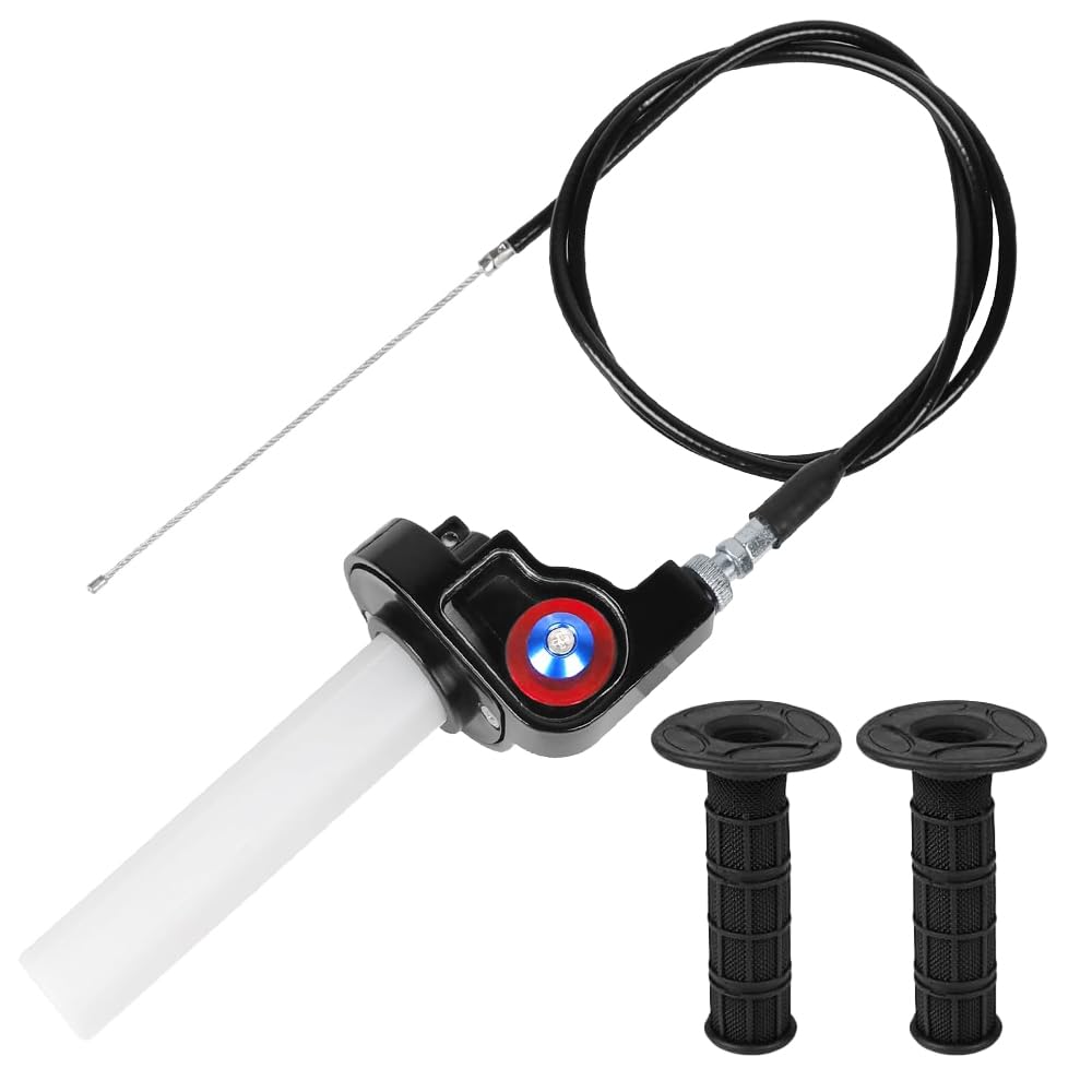 Kit Acceleratore Rapido Moto, Gas Rapido Scooter con Cavo 1.2M e Manubrio a Torsione in Alluminio, 7/8'' 22mm Gas Rapido Manopola per Moto da Cross 50-250cc,Bici da Cross,Pocket Bike,Scooter