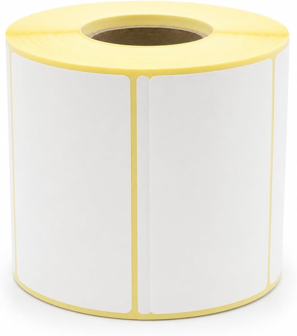 MD Labels White Thermal Labels on a Roll 80 x 50 mm 1000pcs Permanent ...