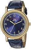 U.S. Polo Assn. Men's Analog-Quartz Watch with Leather-Synthetic Strap, Blue, 21 (Model: US5223)