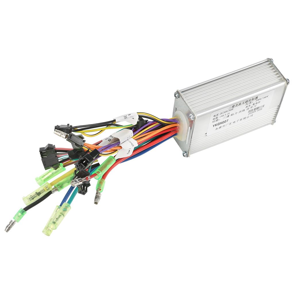 DC 36V/48V 350W-500W Brushless Motor Speed Controller for E-Bike Electric Go Kart ATV UTV Drift Trike Golf Cart Quad Buggy Moped Bicycle Scooter Razor(3 Speed, Assisted, Cruise, Self-Learning)
