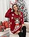 Kocowoo Women's Ugly Christmas V Neck Oversize Sweater Dress Long Sleeve Loose Holiday Knit Xmas Mini Dress.