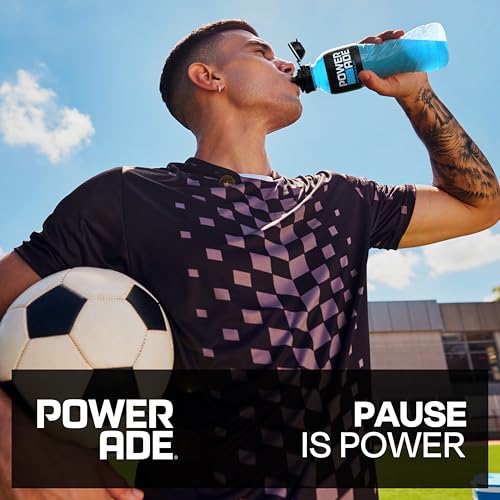 Powerade Sports Mountain Blast, kalorienarmes Sportgetränk mit Fruchtmix-Geschmack, mit Elektrolyten, Sport Drink in stylischen Einweg Flaschen (12 x 500 ml) 4