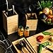 KAIZEN Natural Bamboo Utensils Holder for Kitchen Counter - Premium Bamboo Wood Utensil Organizer with Anti Slip Base - Rustic & Functional Cooking Tool Holder for all types of Utensils (Natural)
