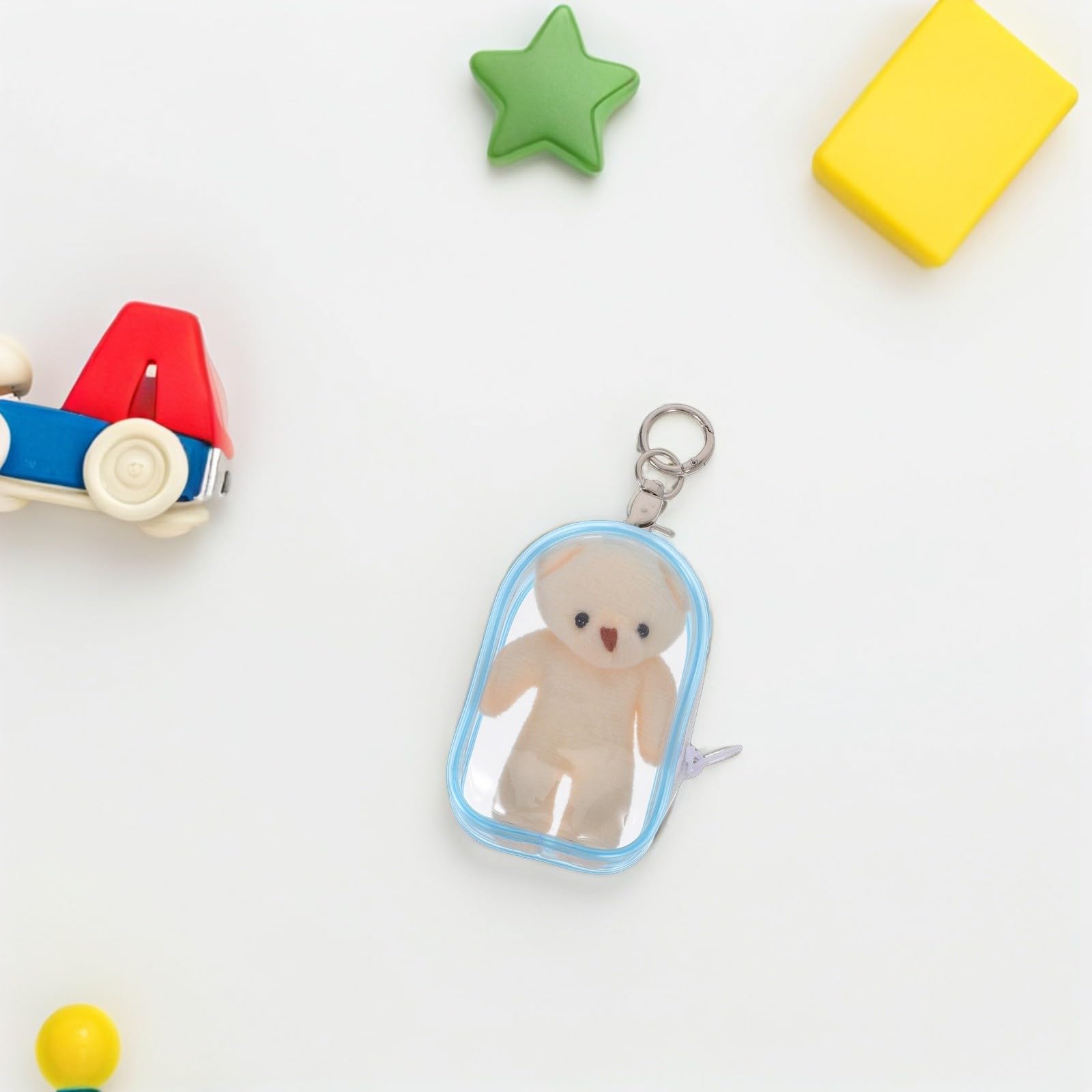 Bolsa de Exhibición Transparente de Plástico para Figuras y Muñecos con Cremallera, Forma Esférica y 6 Unidades para Almacenamiento y Transporte Cómodo