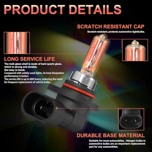XRDHJI Halogen Headlight Bulbs Fit for 2015-2022 Hyundai Sonata 9005 High Low Beam Combo, Ultra Bright 3800K 12V-100W, Pack of 4 by XRDHJI - Used condition - Image 4