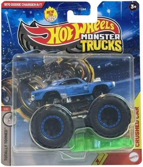 Hot Wheels Monster Trucks 1970 Dodge Charger R/T Totally Tooned 1/4, New for 2025