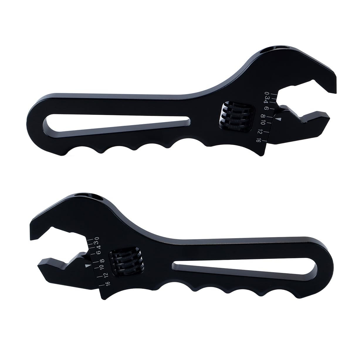 Ausi Clé de montage, clé à tuyau, clé légère en aluminium, outils AN3, AN4, AN6, AN8, AN10, AN12, AN14, AN16 (noir)