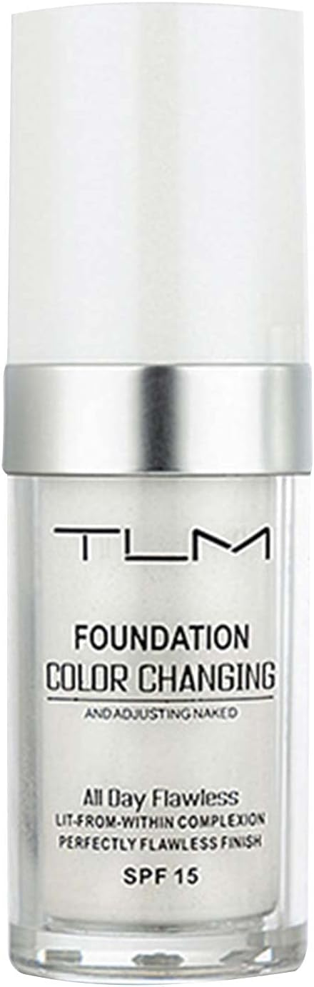 TLM Flawless Colour Changing Foundation 30ml Makeup Base Warm Skin Tone Nude Face Moisturizing Liquid Cover Concealer Long-Lasting
