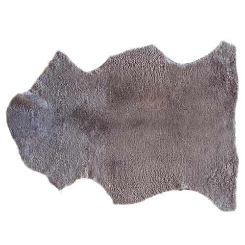 Miauff Echtes Lammfell/Schaffell für Hunde & Katzen, Merino Naturfell in Premium Qualität - weich & flauschig, selbstreinigend, mit Naturmerkmalen ca. 90-100 cm x 50-60cm (braun)