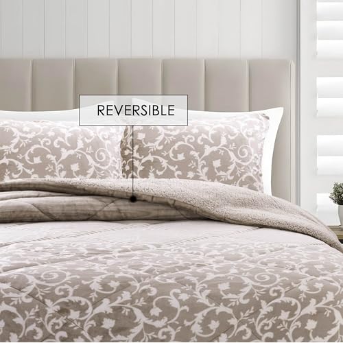 DALINA Edredón Invierno 180x260 cm - Nórdico Borreguito Grueso y Suave, Reversible (Felpa/Sherpa) con Almohada - Colcha Térmica para Cama, Couette, Frazada - Microfibra de Poliéster - imagen 2