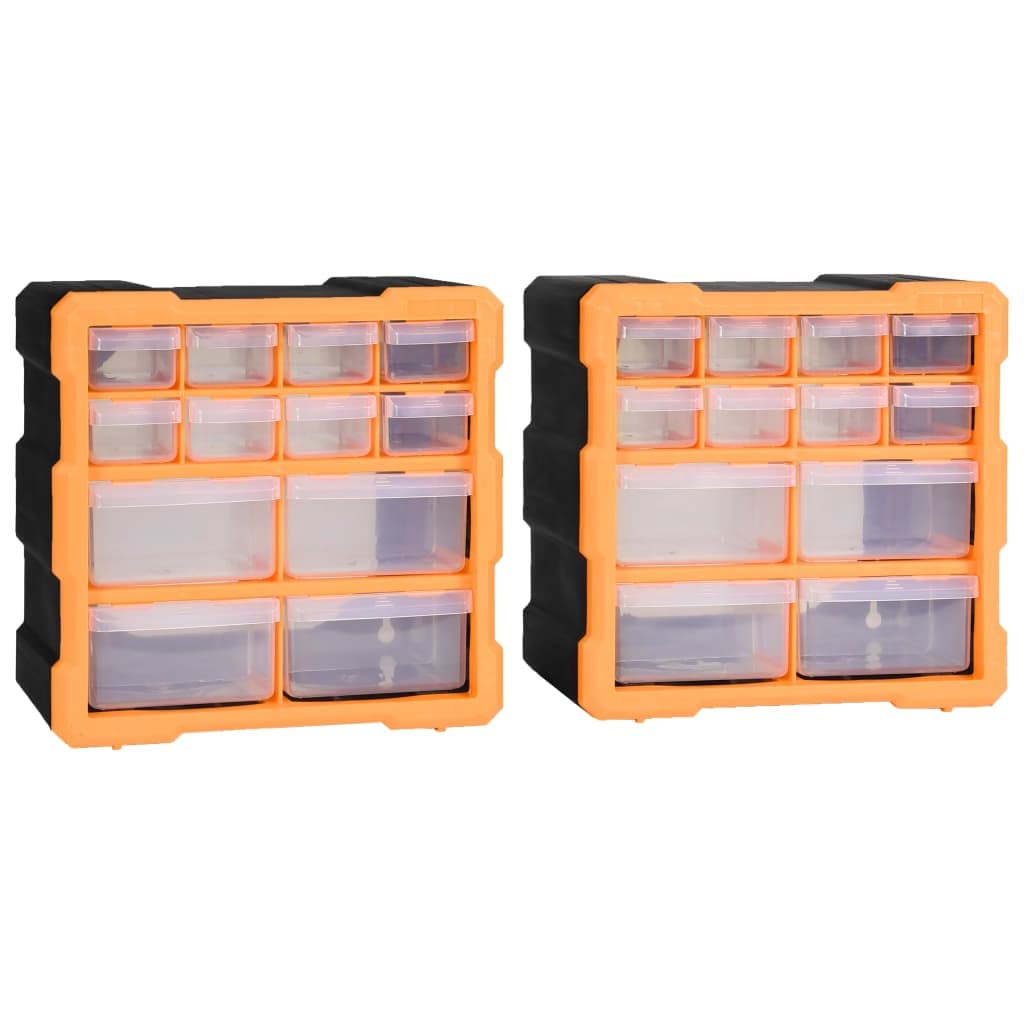 Organizador de herramientas con 24 cajones, 26,5 x 16 x 26 cm, organizador de herramientas con 16 cajones pequeños y 8 medianos de plástico resistente a los golpes para tuercas, pernos