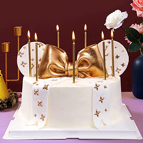 Image of Wax Thin Birthday Candles For Girls, Boys, Parents, Anniversary Decoration, Baby Shower, Cake Decoration, Candles For Birthday Decoration (Champagne) 6 Pcs Per Pkt