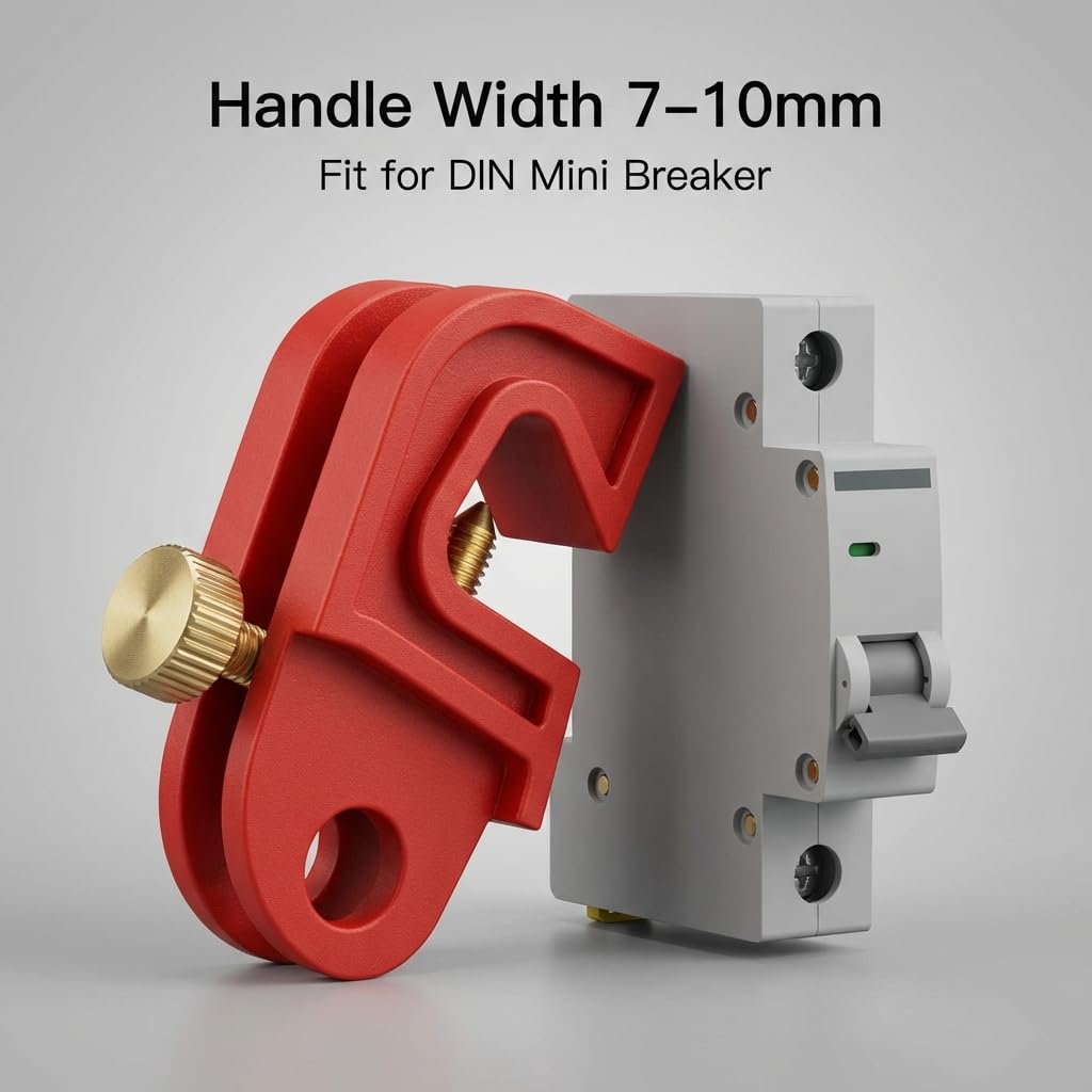 QWORK Circuit Breaker Lockout Device – 20 PCS Fits Most DIN Mini Breakers, Adjustable Clamp for Electrical Panels, Industrial & Workshop Use