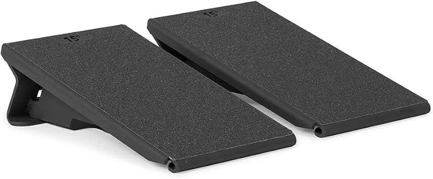 Titan Fitness Squat Wedge, Pair Wide Slant Board for Deeper Squats, Solid Steel Construction, Slip-Resistant Surface
