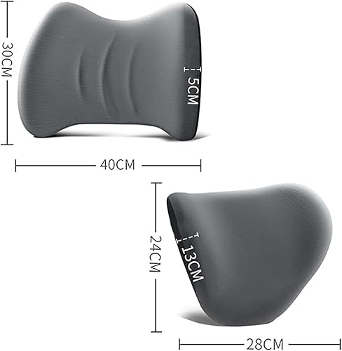 Miniatura 3 de Reposacabezas ergonómico y cojín lumbar, soporte para el cuello del automóvil y almohada lumbar de espuma viscoelástica correas ajustables cómodo
