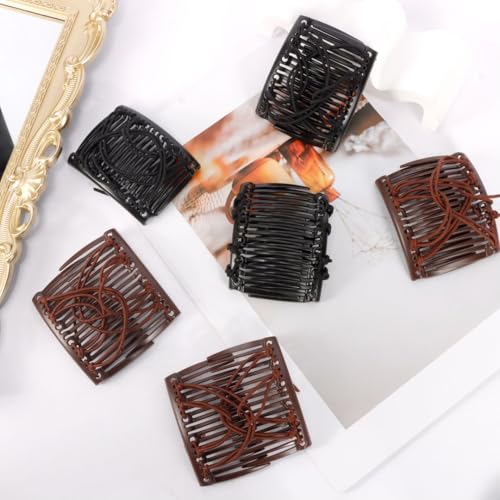 Peines elásticos dobles set 6 unidades para cabello grueso miniatura 6