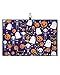 OComster Halloween Golf Towel with Carabiner Clip, Cute Black Cat Ghost Skeleton Pumpkin Purple Microfiber Waffle Pattern Golf Towel, Golf Accessories for Cleaning Clubs and Balls, 24x16 in