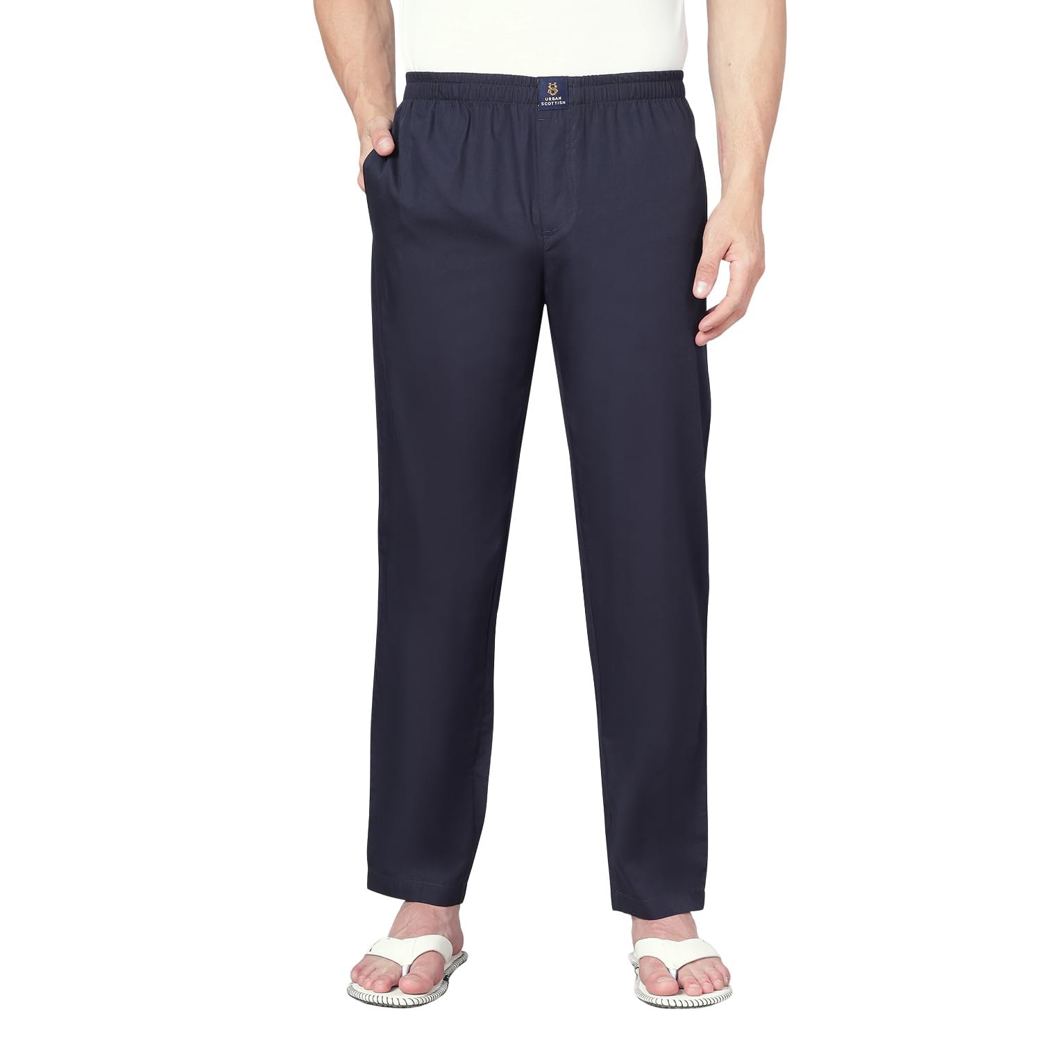 urban scottish Men's Cotton Black Pyjama Regular Fit with Side Pockets-picture-40