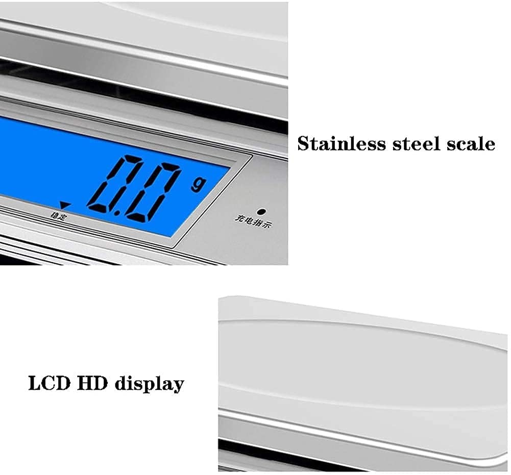 Báscula digital de cocina, báscula de alimentos, báscula digital precisa, báscula de cocina, báscula electrónica para hornear alimentos con pantalla digital, superficie de acero inoxidable (tamaño: