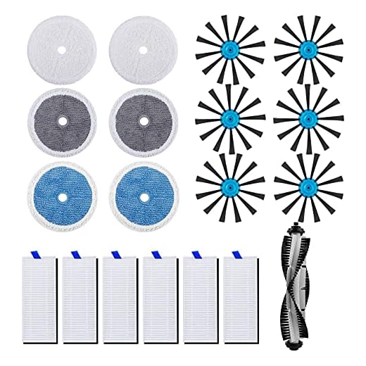 KEEPOW Replacement Parts Compatible With Bissell SpinWave Robot Vacuum Cleaner 3115 EV675, Main Brush, Hepa Filter, Side Brushes, Mop Pad (6+6+6+1)
