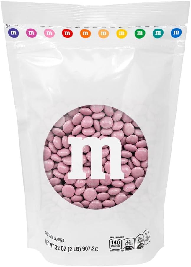 - Pink Milk Chocolate Candy 2lb Resealable Pack for Party Favors Decor Baby Shower Gender Reveal Valentines Day and Dessert Tables