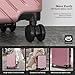 Apelila 4 Piece Hardshell Luggage Sets,Travel Suitcase,Carry On Luggage with Spinner Wheels Free Cover&Hanger Inside4PC (ROSE GOLD line)
