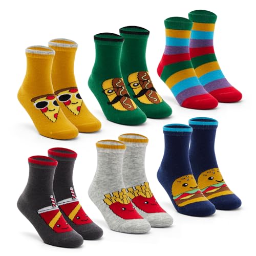 Lollisy Boys Wool Socks Kids Winter Warm Socks Thick Thermal Crew Socks 6 Pack Size 6-8 Years by Lollisy - Used condition - US$11.77