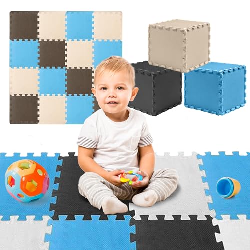TOYVELT Ultimate Foam Play Mat Set 12x12-16 Interlocking Floor Tiles for Kids - Colorful Foam Puzzle Mats - Safe and Durable Kids Floor Mats - Ideal...