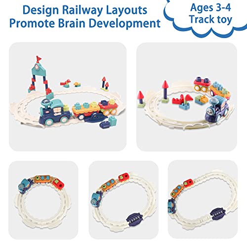 Iplay, Ilearn TR-TRAN-304 Toddler Musical Train Set Toys, Kids First Electric Railway Tracks Playset thumb #3