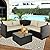 BPTD Patio Furniture Set Outdoor Furniture Set Sectional Sofa Couch PE Wicker Conversation Sets with Storage Box Glass Top Table for Balcony Lawn and Garden ? (Mix Brown-Beige, Couch Set)