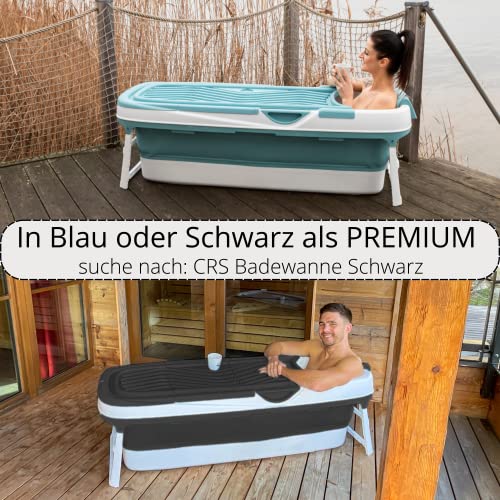 CRS faltbare Badewanne Erwachsene XXL 158cm | Klappbare mobile Badewanne für Dusche und Badezimmer | tragbare Klappbadewanne zum Aufstellen Blau – Bild 4