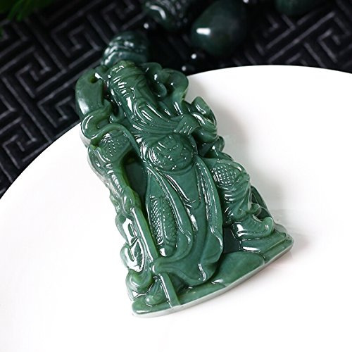 Pure Natural Hand Carved Qing Jade Dragon Necklace Pendant #TOP1