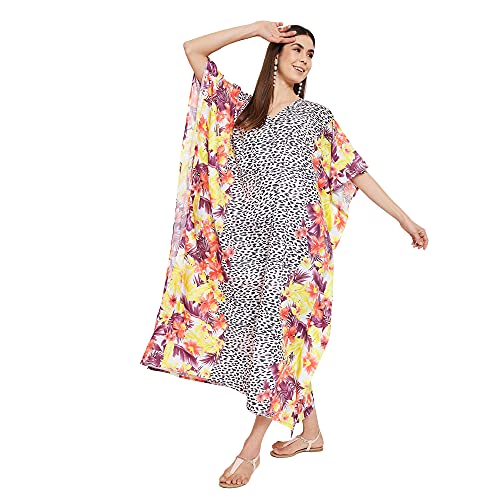 Image of Oussum Women Kaftan Plus Size Polyester Summer Lightweight Caftan Swimsuit Cover Ups Maxi African Mumu Lounge House Dress