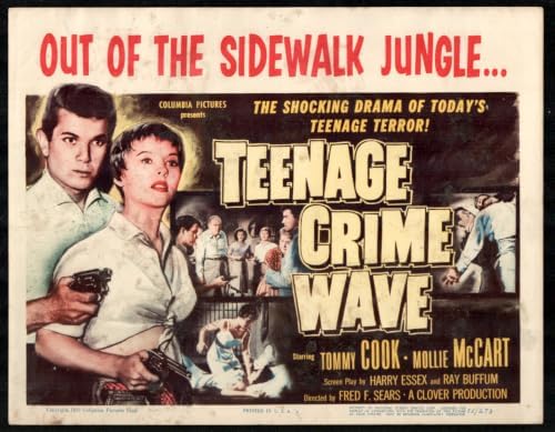 MOVIE POSTER: Teenage Crime Wave-Lobby Card-1955-11×14-Tommy Cook, Mol image 2