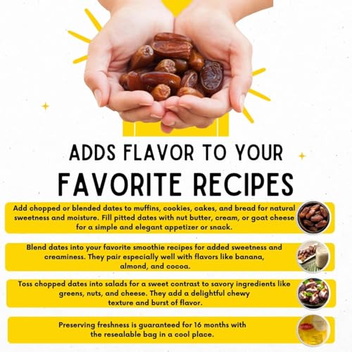 Sunbest Natural Deglet Noor Organic Dates, 4 lbs – Pitted & Whole – Bulk Dried Fruit Snack For Kids & Adults – Naturally Sweet For Baking & Cooking – Chewy, Fiber Rich, Kosher & No Sugar Added (64 oz) - Image 6