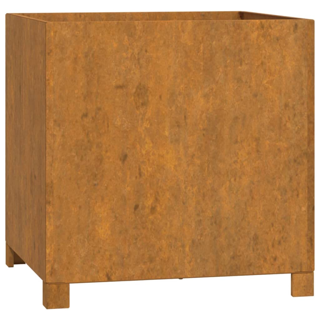 vidaXL Jardinera con Patas Acero corten Oxidado 50x50x50 cm