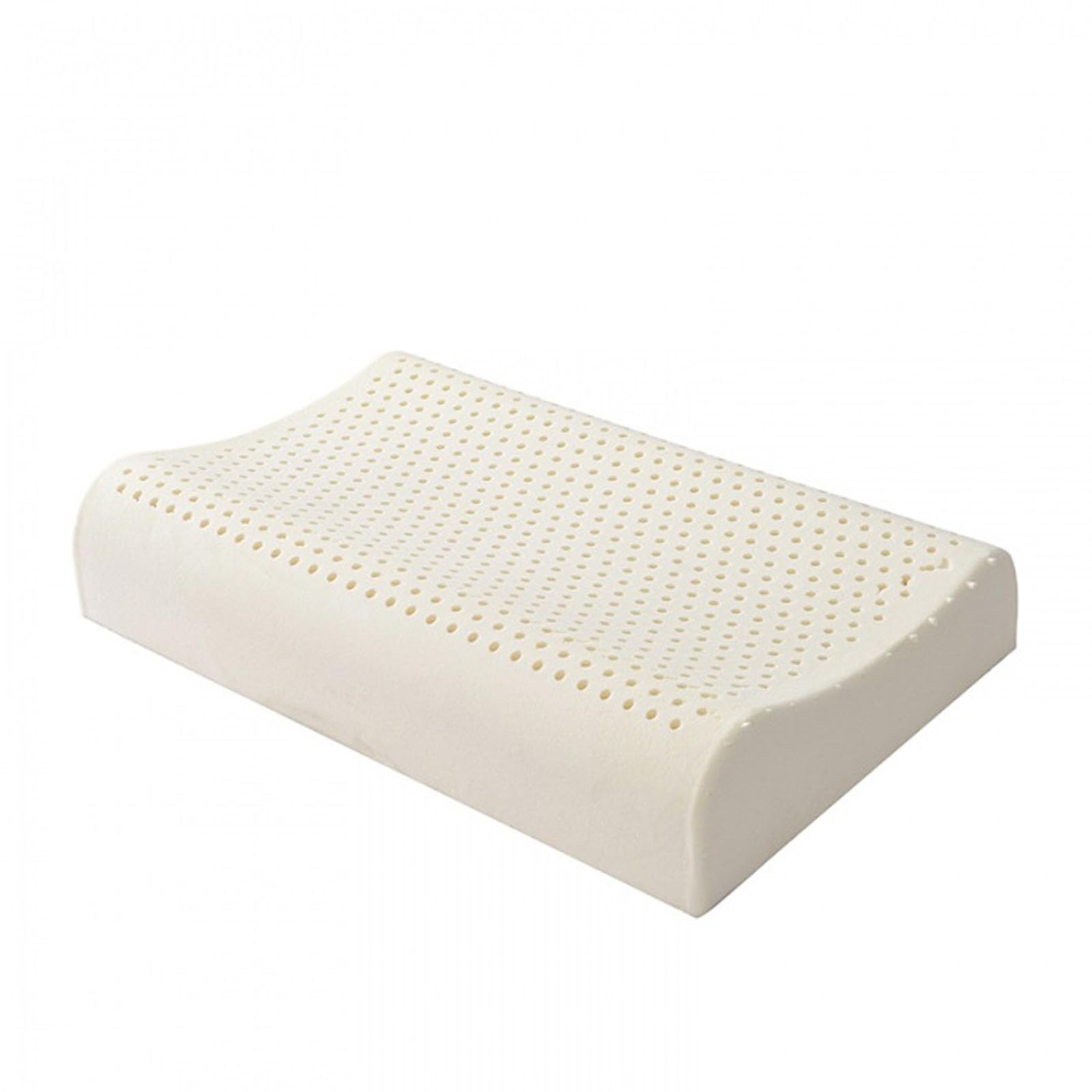 100% Natural Latex Pillow Contoured Memory Foam Neck Support for Side Back & Stomach Sleepers Flat Design 50x30x7/9cm - Ultimate Comfort & Support