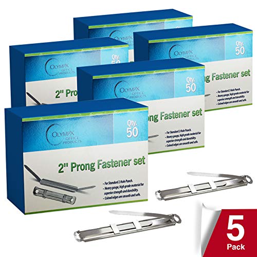 Olympx YIROCKAABBGG 250 Pcs Of 2? Capacity Premium Metal Prong Paper Fastener Complete Set thumb #6