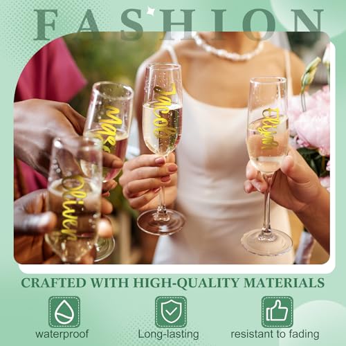 Image of 7 Sheets UV Dtf Cup Wrap Name Stickers for Water Bottles Waterproof Vinyl Decals Personalized Custom Lettering Gift Stickers for Cups Love 14-40oz Tumbler Mugs DIY Craft (Gold)