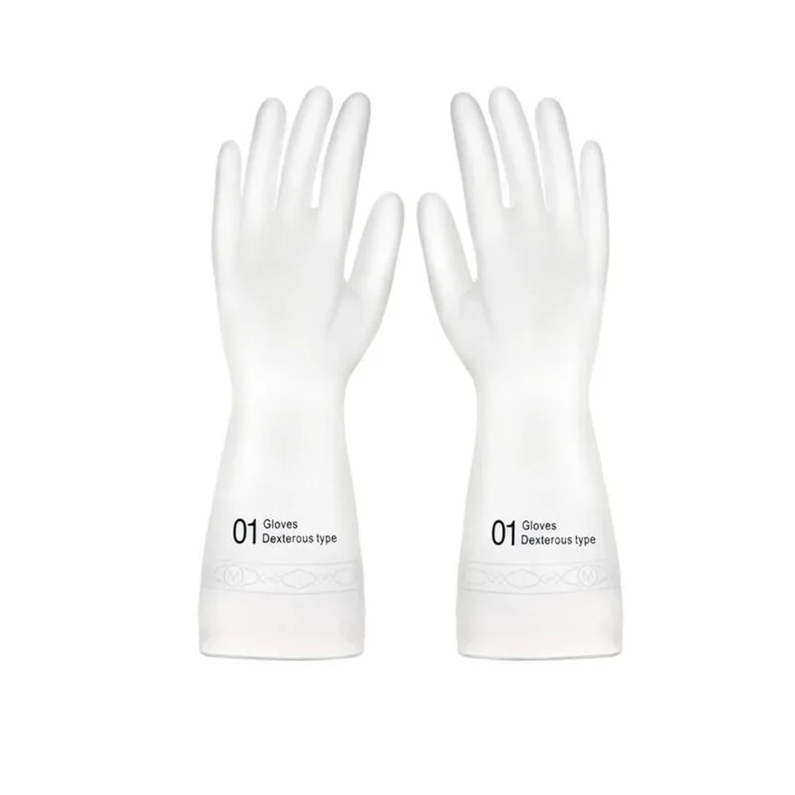 KJBDQQH Cleaning Gloves Dishwashing Gloves Waterproof Rubber Latex Kitchen Cleaning Household Chores Washing Dishes for Household(Color 03,S)