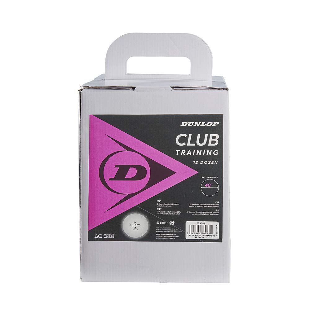 DUNLOP Club Training 144 - Palline da ping pong da 144, colore bianco, per principianti e giocatori avanzati